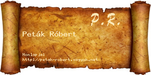 Peták Róbert névjegykártya